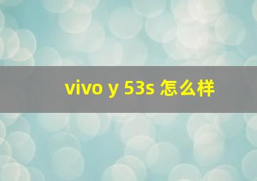 vivo y 53s 怎么样